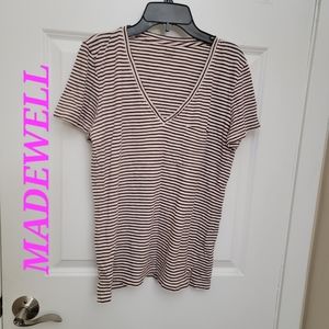 Madewell Black and White Striped Short Sleeve Tee